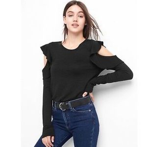 NWT Long Sleeve Cold Shoulder Flutter Top XLTALL